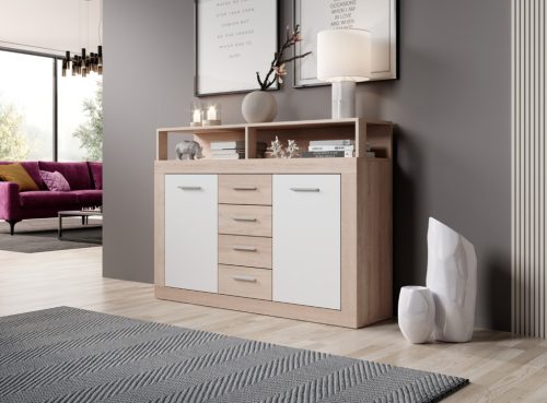 LUGO LU02 Comodă Artisan Stejar/Verde închis