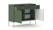 Comodă MAGGIORE verde cu 2 uși și 2 sertare
