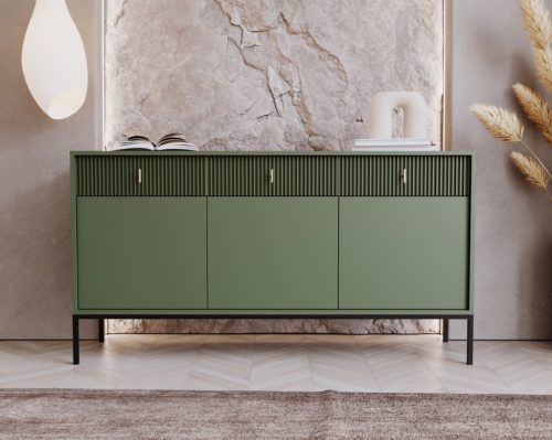 Comodă  verde mat. MAGGIORE MA03 3D3S