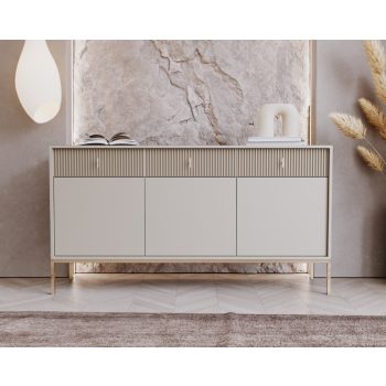 Comodă MAGGIORE MA03 3 uși 3 sertare cașmir/auriu