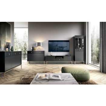 Suport TV în culoare negru/auriu. MAGGIORE MA01, 155 cm