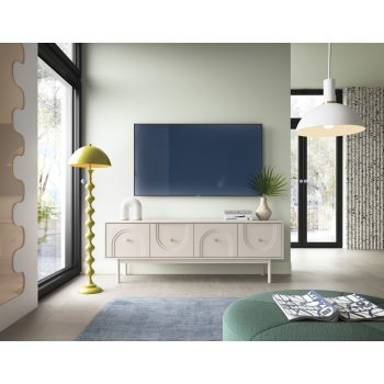 Suport TV în culoare cașmir/auriu. MAZOMA RTV 4D, 154 cm