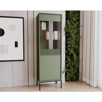 Comodă MAGGIORE MA04, 2 uși, verde fumuriu/auriu