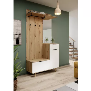 NORDIC A Perete hol Artisan Stejar / Alb