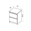 Comodă SIMPLE 40 cm 2 sertare cașmir