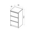 Comodă SIMPLE 40 cm 3 sertare cașmir