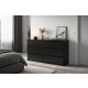 Comodă SIMPLE 120 cm 6 sertare negru