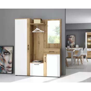 Mobilier de hol TRIO în culorile stejar/alb