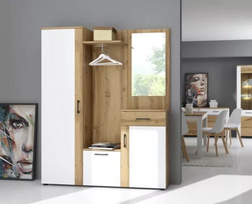 Mobilier de hol TRIO în culorile stejar/alb