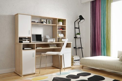 Birou VIGO, stejar Sonoma deschis/alb mat, 16 mm