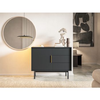 Comodă elegantă cu sertare, de culoare neagră. VIVA VI03