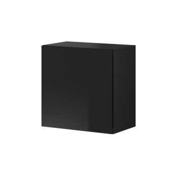 Dulap de perete, culoare negru / negru lucios. VIVIEN 05.