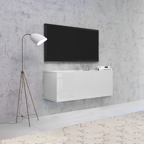 Comodă TV VIVIEN 01 alb/alb lucios