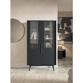   Vitrină elegantă, cu suport vertical, de culoare neagră. VIVA VI05