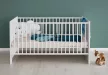 Pătuț pentru bebeluși în culorile alb/gri. POLA 621