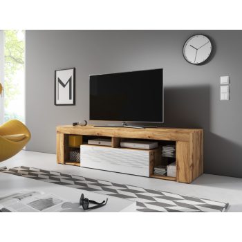   Suport TV Cu Iluminare Led Culoare Stejar Wotan. 160 cm. RTV SLANT 160 CP