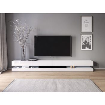 Suport TV RTV FLY LE DOUBLE, alb / alb lucios, 1 ușă