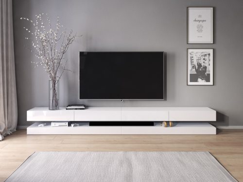 Suport TV RTV FLY LE DOUBLE, alb / alb lucios, 1 ușă