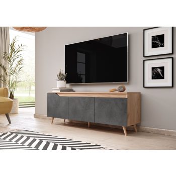 LUNA MIDI B Comodă de culoare stejar vechi deschis/gri