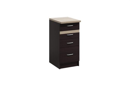Dulap Inferior de Bucătărie cu Sertare, Culoare Sonoma Închisă. LIVIA LV-13/D 40 S4